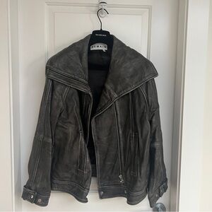 REMAIN BIRGER CHRISTENSEN
Black Oversized Leather Jacket